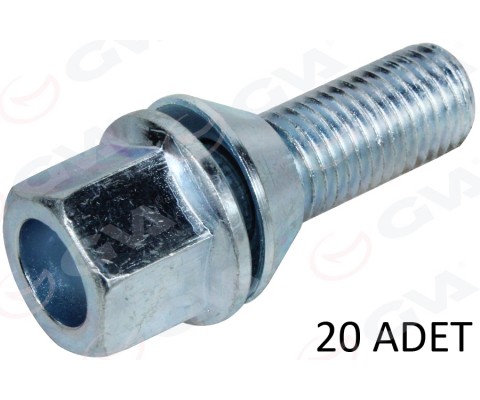 BİJON CİVATASI DELİKLİ-FLANŞLI-GALVANİZ DACIA-RENAULT AA17-M12 x1.50x28 paket adet: 20
