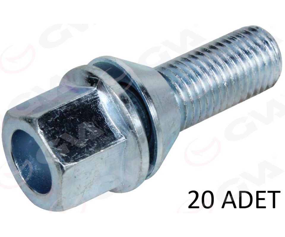 BİJON CİVATASI DELİKLİ-FLANŞLI-GALVANİZ DACIA-RENAULT AA17-M12 x1.50x28 paket adet: 20
