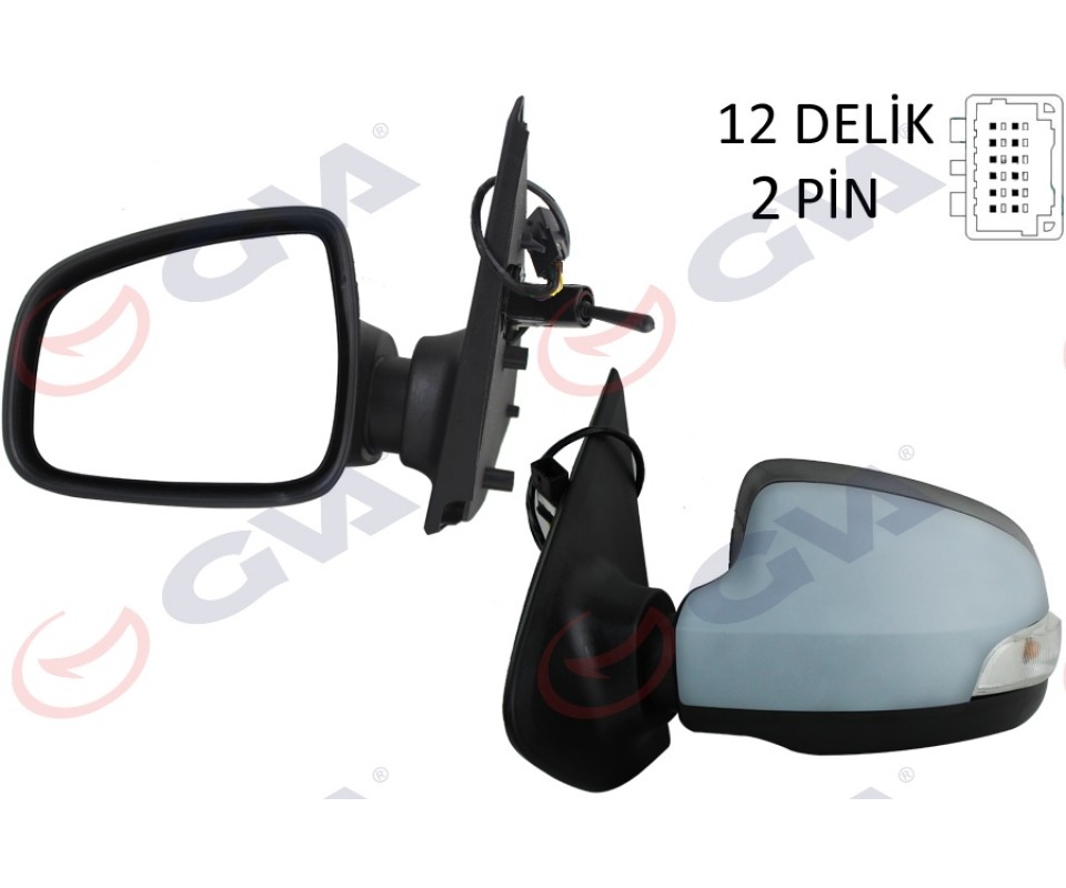 DIŞ DİKİZ AYNASI SOL SYMBOL-SANDERO 13> 1 MEKANİK SİNYALLİ ASTARLI KONVEKS 2 FİŞ VM-6129PL