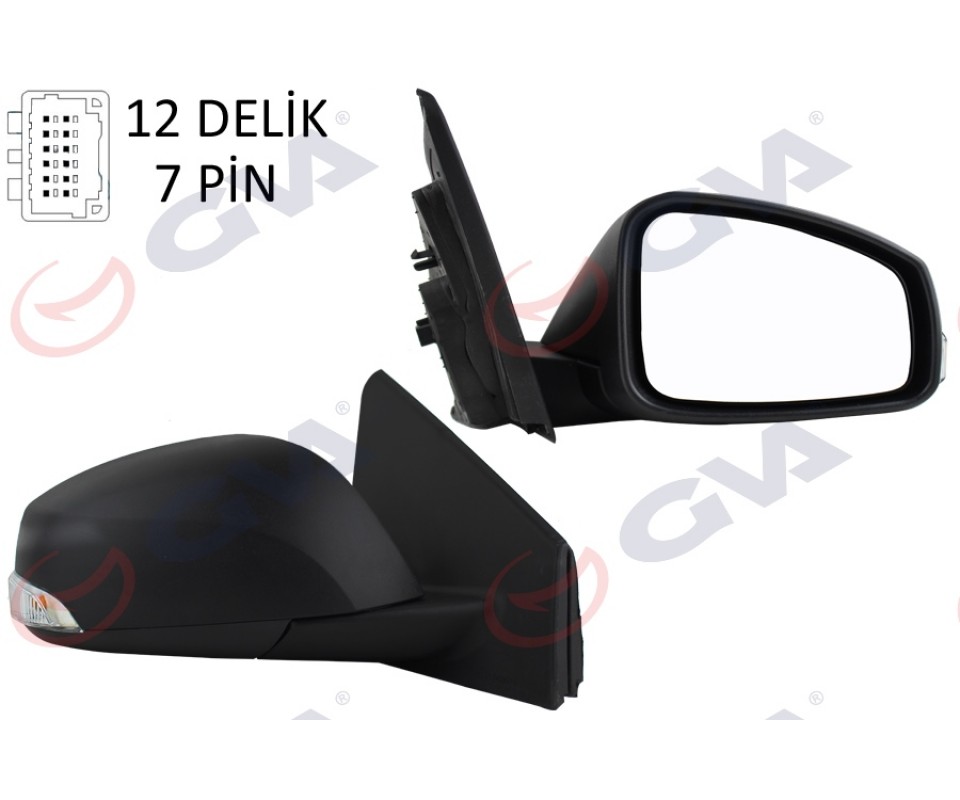 DIŞ DİKİZ AYNASI SAĞ MEGANE-FLUENCE 08> ELEKTRİKLİ ISITMALI SİNYALLİ KONVEKS 7 FİŞ VM-6138EHR