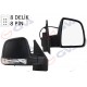 DIŞ DİKİZ AYNASI SAĞ DOBLO 11> ELEKTRİKLİ SİNYALLİ SİYAH KAPAKLI TEK CAM KONVEKS 8 FİŞ VM-668EHR