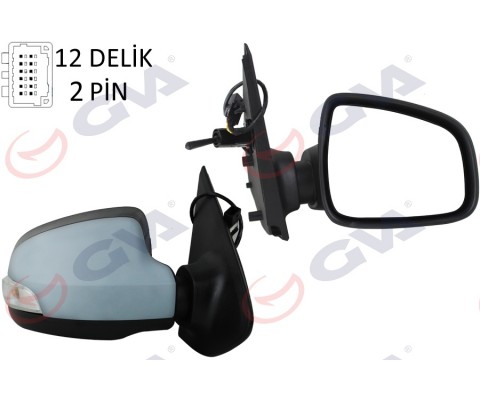 DIŞ DİKİZ AYNASI SAĞ SYMBOL-SANDERO 13> 1 MEKANİK SİNYALLİ ASTARLI KONVEKS 2 FİŞ VM-6129PR