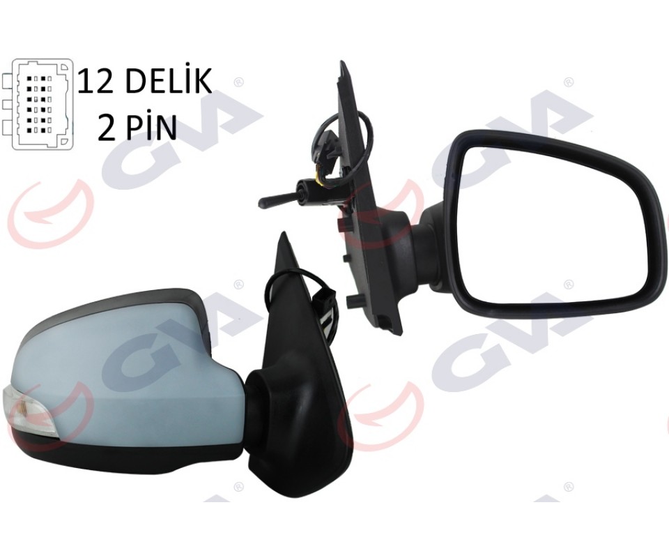 DIŞ DİKİZ AYNASI SAĞ SYMBOL-SANDERO 13> 1 MEKANİK SİNYALLİ ASTARLI KONVEKS 2 FİŞ VM-6129PR