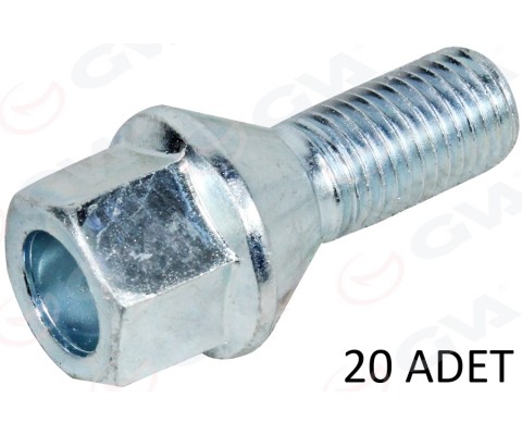 BİJON CİVATASI DELİKLİ-GALVANİZ DACIA-MERCEDES-RENAULT AA17-M12x1.50x22 PAKET ADET : 20