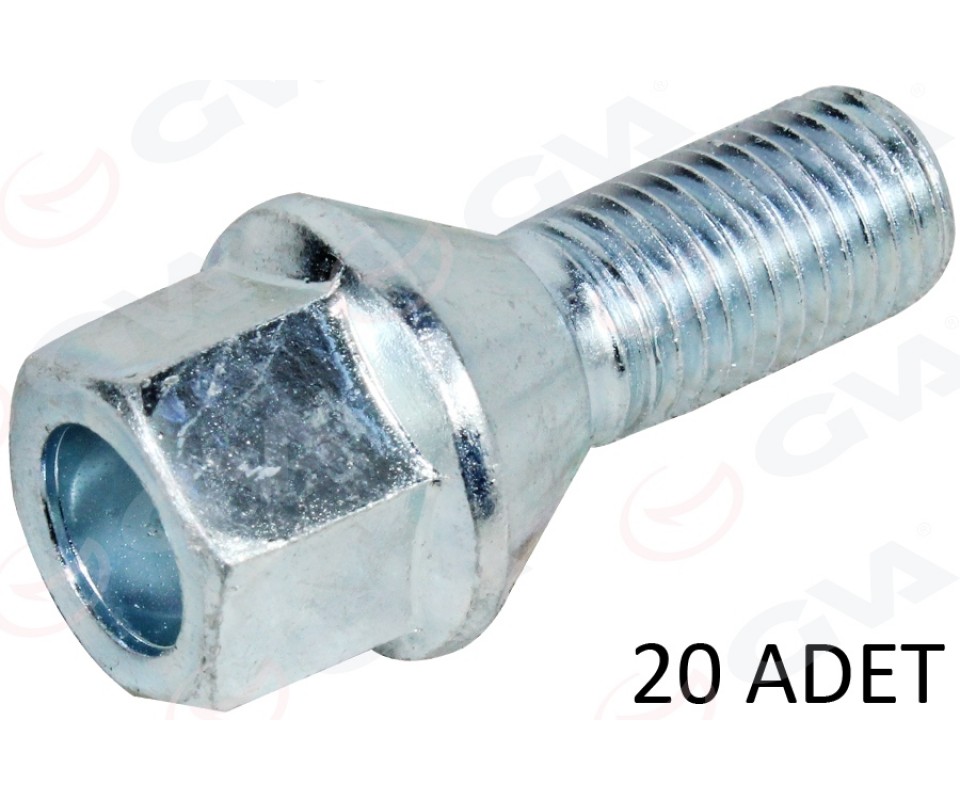 BİJON CİVATASI DELİKLİ-GALVANİZ DACIA-MERCEDES-RENAULT AA17-M12x1.50x22 PAKET ADET : 20