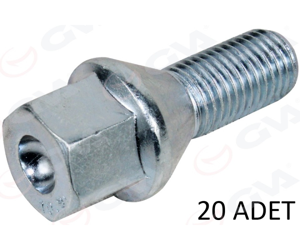 BİJON CİVATASI DELİKLİ-GALVANİZ ABARTH-FIAT-OPEL-SUZUKI-VAUXHALL ASTRA-VECTRA-COMBO- GRANDE PUNTO AA17-M12 x1.50x22 paket adet: 20