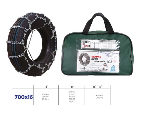 PATİNAJ ZİNCİRİ MİNİBÜS VE KAMYONET SERME 215X75X16 ZİNCİR EBATLARI İÇİN RESİME BAKINIZ