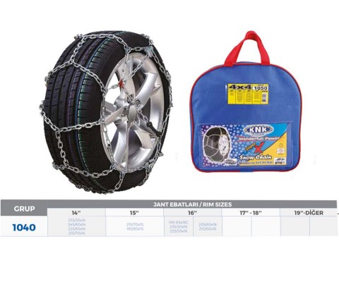 PATİNAJ ZİNCİRİ 4x4 JEEP - MİNİBÜS VE HAFİF TİC.ARAÇ 14-15-16 ZİNCİR EBATLARI İÇİN RESİME BAKINIZ