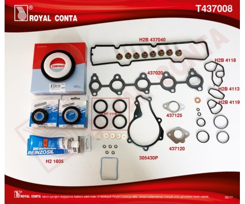MOTOR TAKIM CONTA REINZ KEÇELİ S.LASTİKLİ SKCSİZ FIESTA 02>08 FUSION 02>08 1.4 TDCI 206-307 C3C2-C3I-C3II-C3III-XSARAII-NEMO-206-207-307-BIPPER DV4 1.4HDI MAZDA 2 1.4 CD 03>07