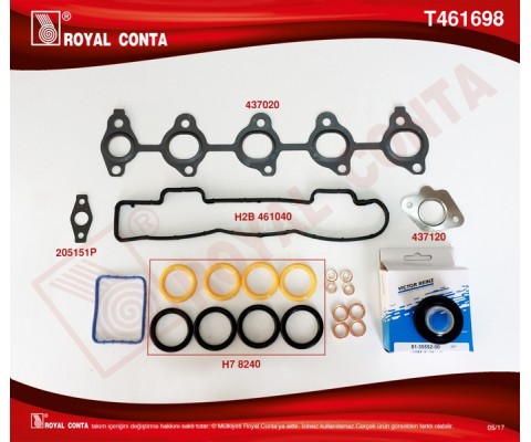MOTOR UST TAKIM CONTA KEÇELİ S.LASTİKLİ SKCSİZ FOCUS II 1.6 TDCI 04>11 FIESTA 1.6 TDCI 02>08 FUSION 1.6 TDCI 04>14 VOLVO C30 06>12 S40 II 06>12 S80 II 06>12 V50 05>12 V70 III 09>11 1.6D-206-207
