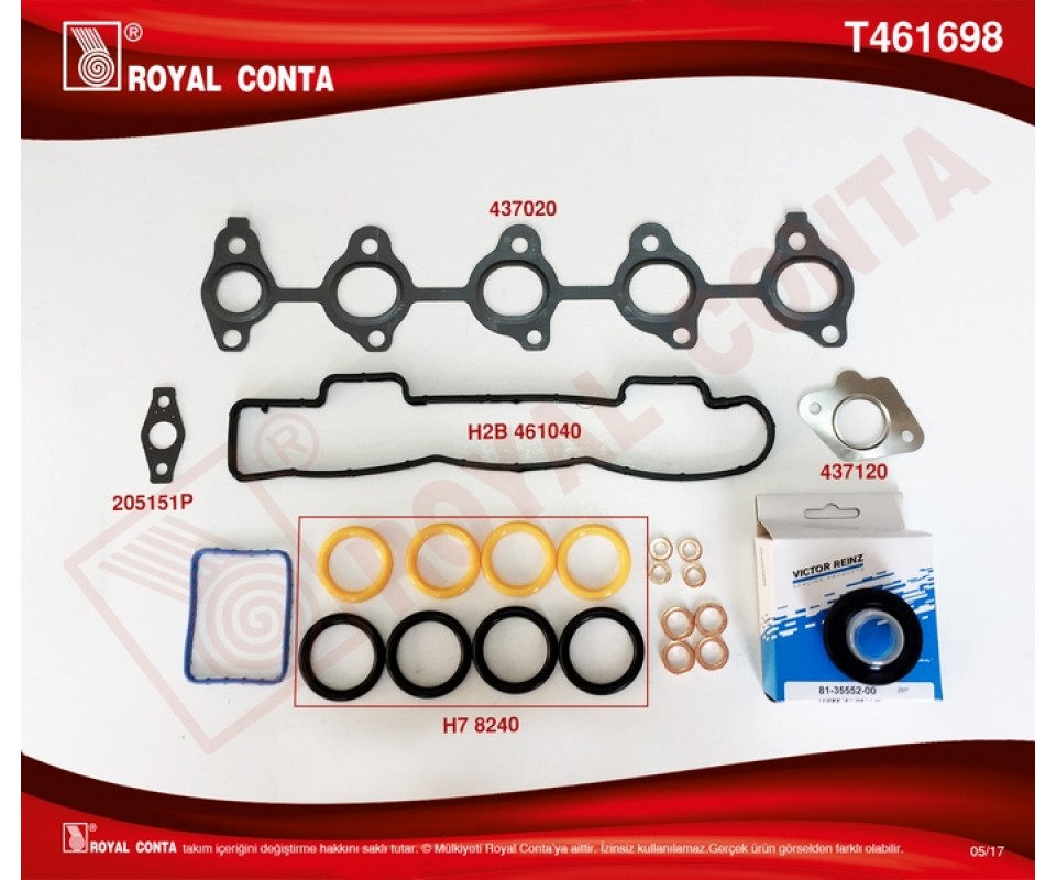 MOTOR UST TAKIM CONTA KEÇELİ S.LASTİKLİ SKCSİZ FOCUS II 1.6 TDCI 04>11 FIESTA 1.6 TDCI 02>08 FUSION 1.6 TDCI 04>14 VOLVO C30 06>12 S40 II 06>12 S80 II 06>12 V50 05>12 V70 III 09>11 1.6D-206-207