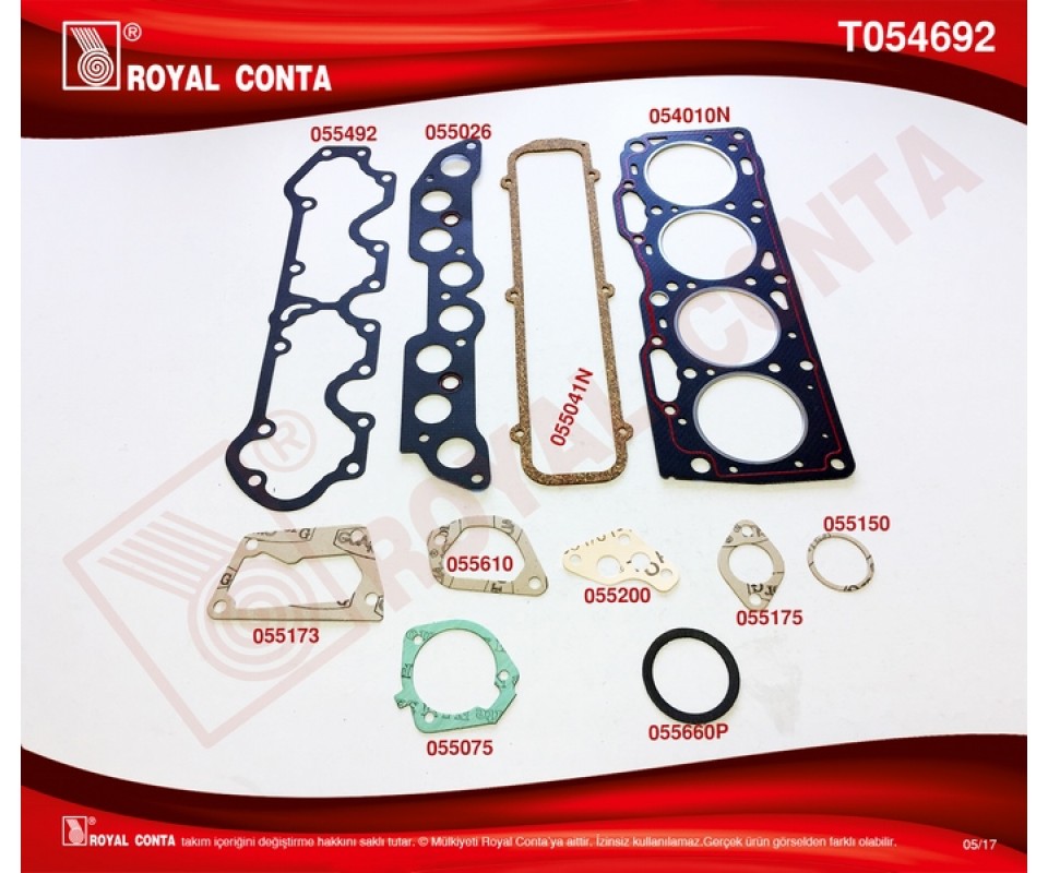 T054692N ÜST TAKIM CONTA TIPO-UNO 1.4 146 C1.000-C5.000 160 A.1000 KEÇE VE SUBAP LASTİĞİ YOK