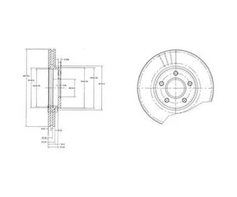 ON FREN DISK AYNASI CONNECT 1.8TDCI 02 13 ABS LI 278x24x5DL HAVALI
