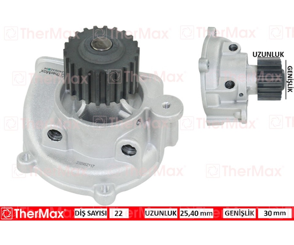 DEVİRDAİM SU POMPASI MAZDA E2200 R2 / KIA BESTA R2 2.2L 93-> / SUZUKI VITARA 2.0L RF SV420D SQ420D 9 4-03