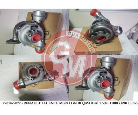 TURBO ŞARJ RENAULT MEGAN III 09 FLUENCE 09 LAGUNA III 07 15 SCENIC III 09 NISSAN JUKE 10 QASHQAI 07 15 DACIA DUSTER 10 1.5dCi 110 BG