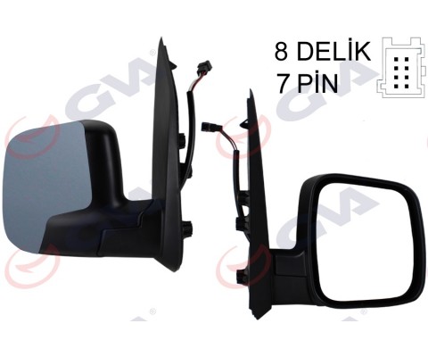 DIŞ DİKİZ AYNASI SAĞ FIORINO-BIPPER-NEMO 07 ELEKTRİKLİ ISITMALI SENSÖRLÜ ASTARLI KONVEKS 7 FİŞ VM-6115EHPSR