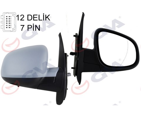 DIŞ DİKİZ AYNASI SAĞ KANGOO-CITAN 13 ELEKTRİKLİ ISITMALI SENSÖRLÜ ASTARLI ASFERİK 7 FİŞ VM-6132EHPASR