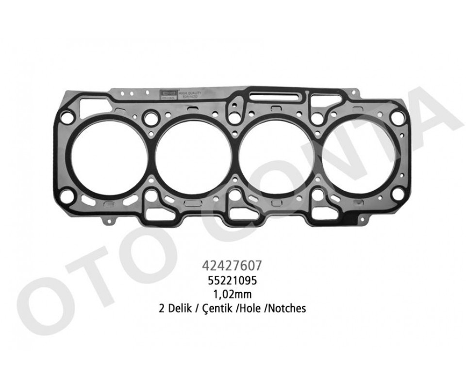 SİLİNDİR KAPAK CONTASI FIAT DOBLO 10> LINEA 07> BRAVO II 07>14 500L 12>18 EGEA 16>20 500X 14> ALFA ROMEO GIULIETTA 10>16 MITO 09>15 1.6D MTJ 1.02mm