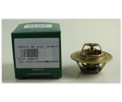 TERMOSTAT 88 C HYUNDAI ACCENT 1.3L G4EA enjeksiyonlu 01-> / GETZ 1.3L G4EA 02-05 / FORD FIESTA 8 9-95 / NISSAN MICRA K12 03-10 / NOTE E11 06->