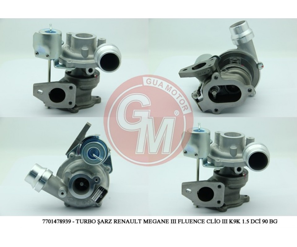 TURBO ŞARJ RENAULT CAPTUR CLİO III CLİO IV MEGANE III FLUENCE KANGO SYMBOL II III TWİNGO II K9K 1.5 DCİ 86-90 BG