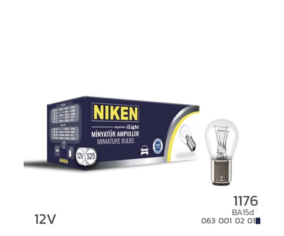 NIKEN 1016 AMPUL DÜZ BA15d P21W/5W 12V 10LU