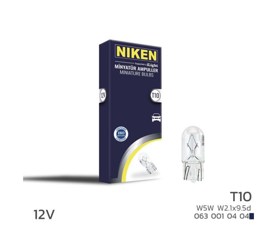 NIKEN T10 PARK AMPULU W5W W2.1x9.5d 12V 10LU