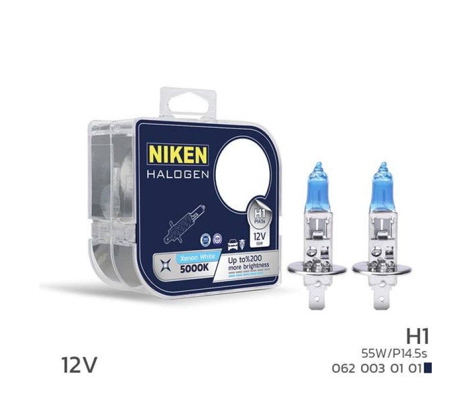 NIKEN 12V H1 55W BEYAZ IŞIK AMPUL P14.5s 5000K