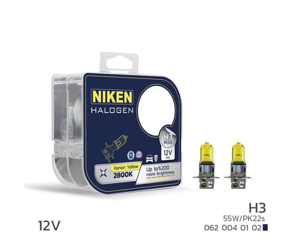 NIKEN 12V H3 55W SARI IŞIK AMPUL PK22s 2800K