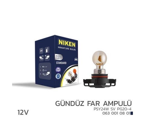 NIKEN 12V PSY24W GÜNDÜZ FAR AMPULÜ PG20-4 10L