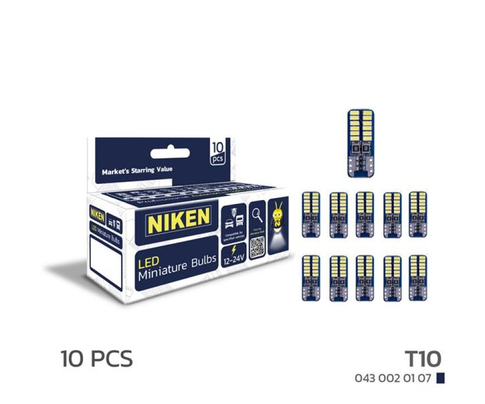 LED AMPUL T10CANBUSPARKLEDİ24LEDLİ 10LU