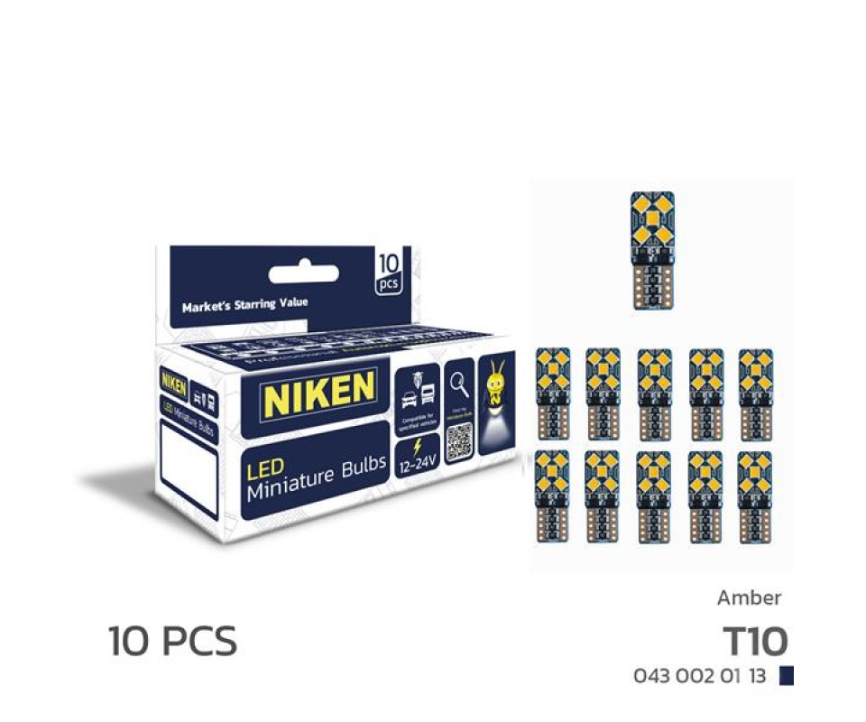 LED AMPUL T10CANBUSPARKLEDİ10LEDLİTURUNCU 10LU