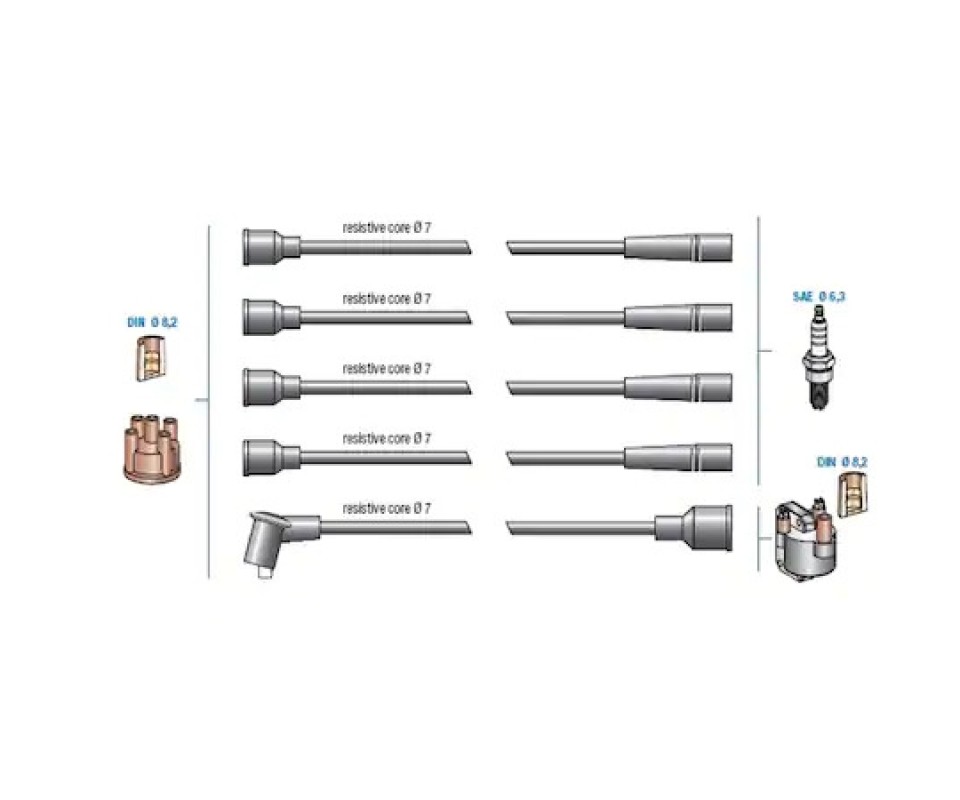 BUJİ KABLOSU BOBİN KABLOSU BUJİ KABLOSU TK R9-R19-BROADWAY 1.4 8V 1.6 8V
