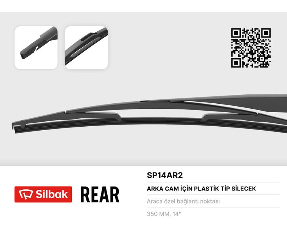 SİLECEK SÜPÜRGESİ ARKA PLASTIK TIP NEMO-BIPPER-FIORINO 08> BOY:350MM