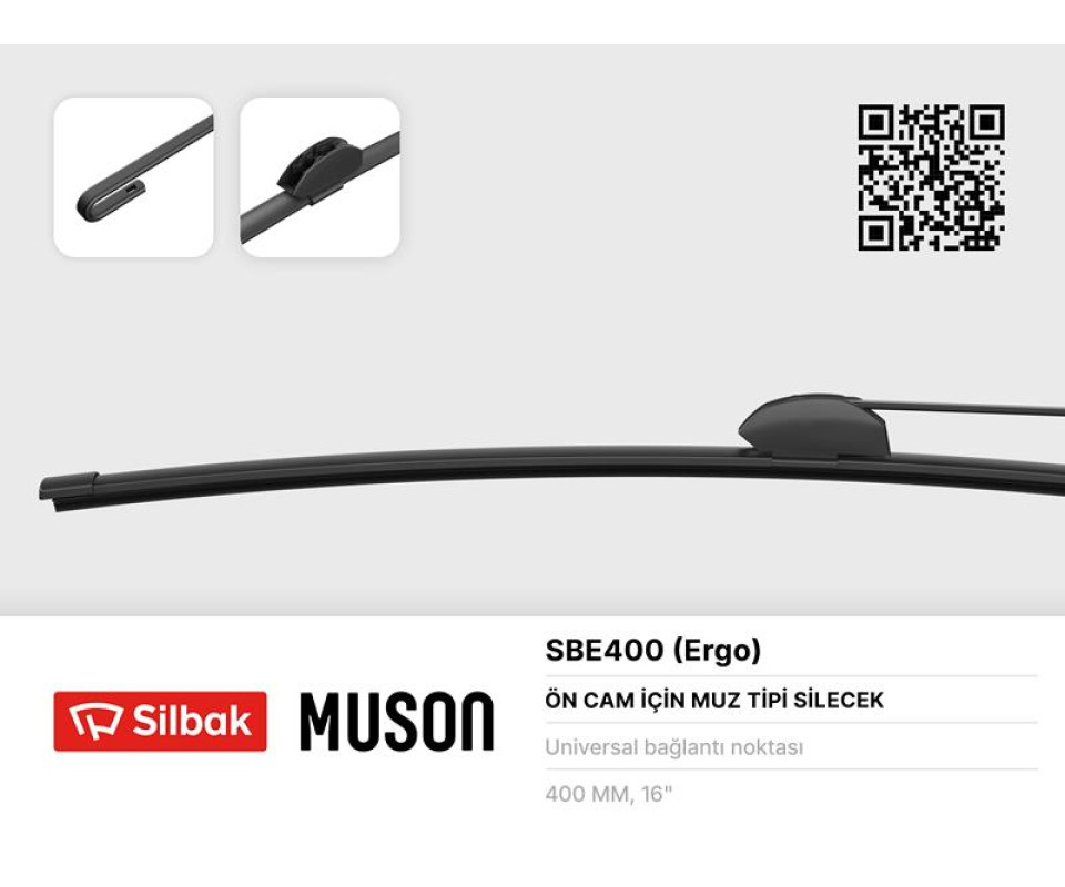 SİLECEK SÜPÜRGESİ MUZ TİPİ 400mm ÜNİVERSAL KANCALI ERGONOMİK