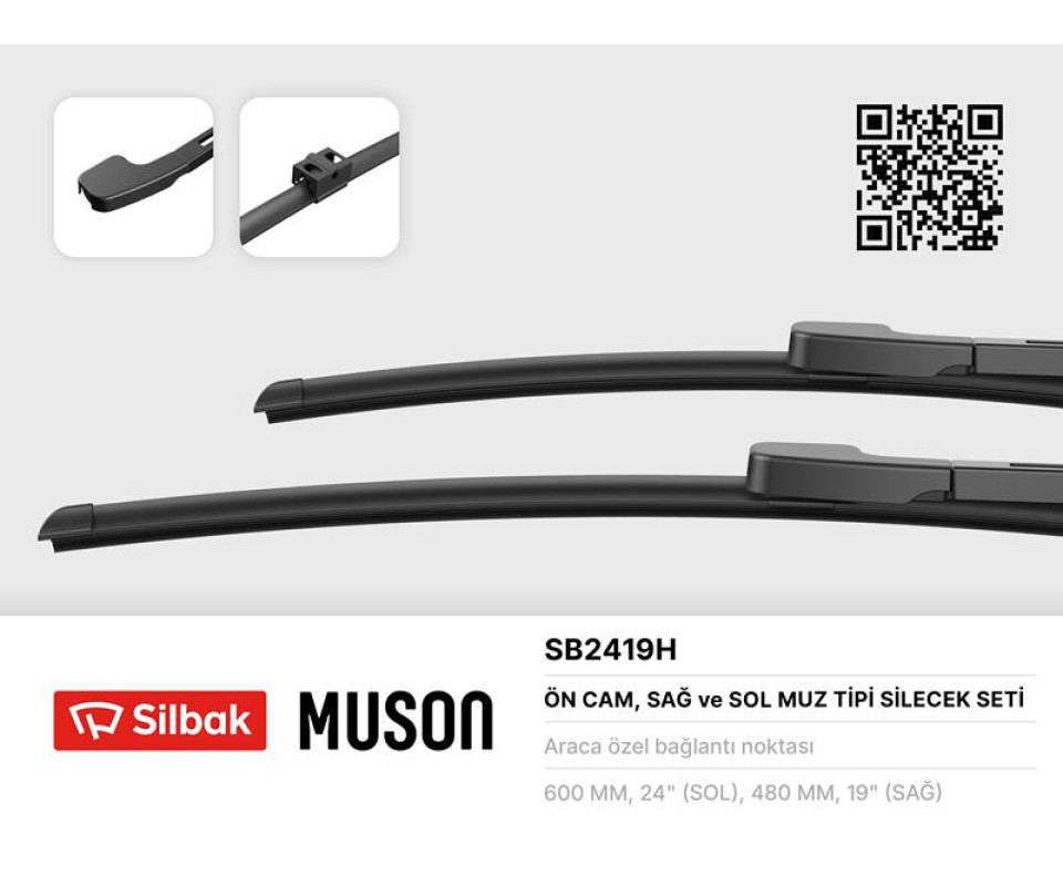 SİLECEK SÜPÜRGESİ 600/480MM MUZ TİPİ BMW 3 SERISI SEDAN E90-TOURING E91 03/05