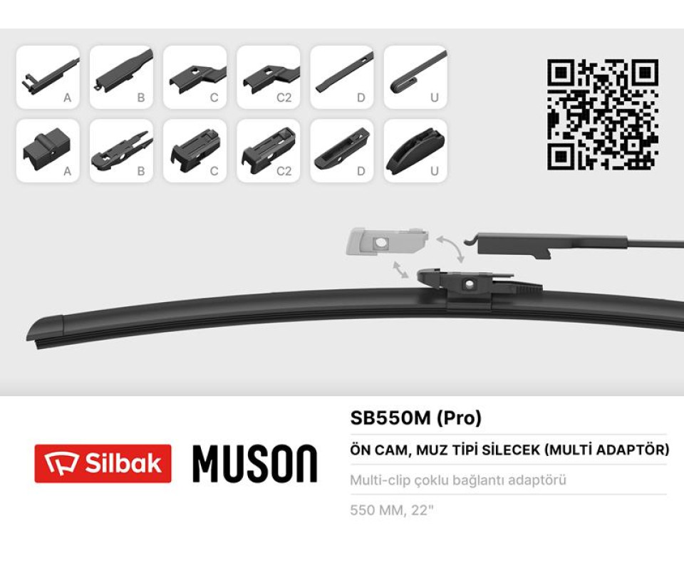 SİLECEK SÜPÜRGESİ MUZ TİPİ GRAFİTLİ 550mm 6 APARATLI
