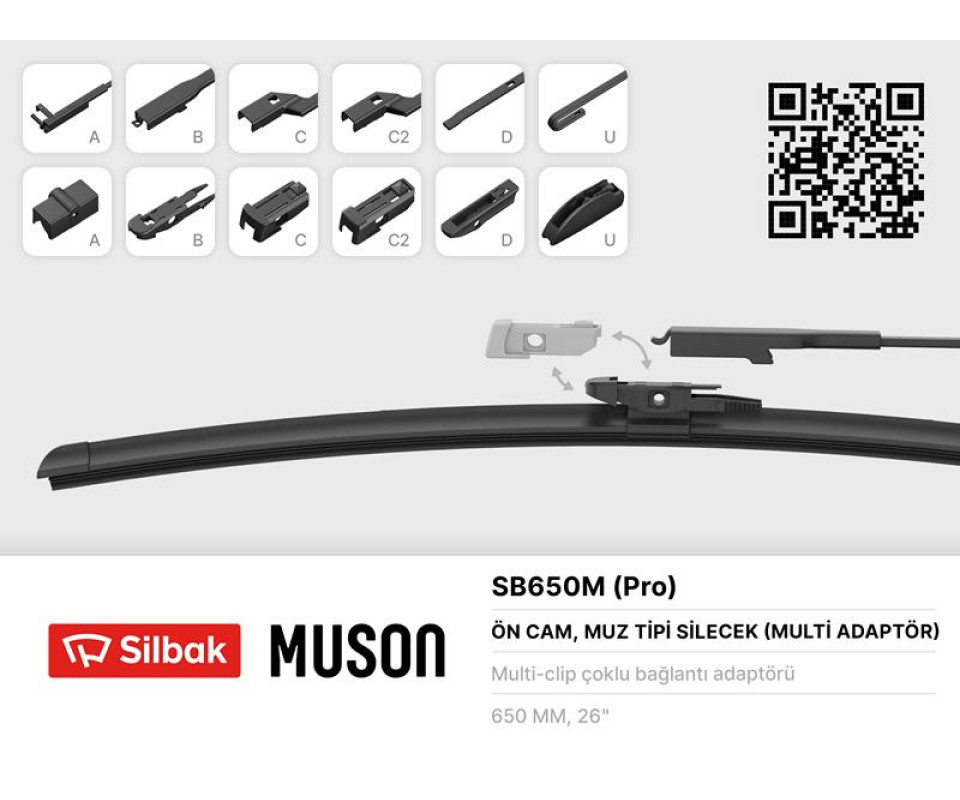 SİLECEK SÜPÜRGESİ MUZ TİPİ GRAFİTLİ 650mm 6 APARATLI