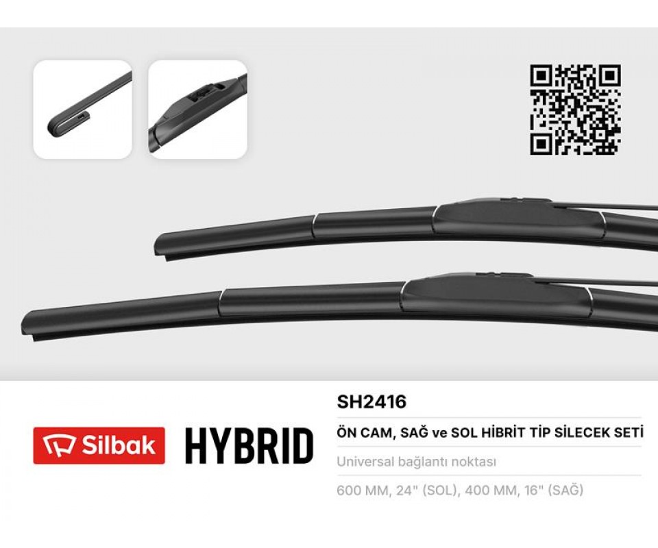 SİLECEK SÜPÜRGESİ 600/400MM MUZ TİPİ İ20 01/09 SKYWELL ET-5 10-20 HYUNDAI I10 AC3 09-19 TOYOTA YARIS CROSS MXP 09-20