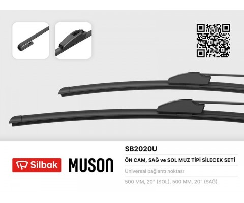 SİLECEK SÜPÜRGESİ 500/500MM MUZ TİPİ DUSTER 10/09-11/14 -LOGAN 07/04-LOGAN MVC 07>SANDERO 06/08