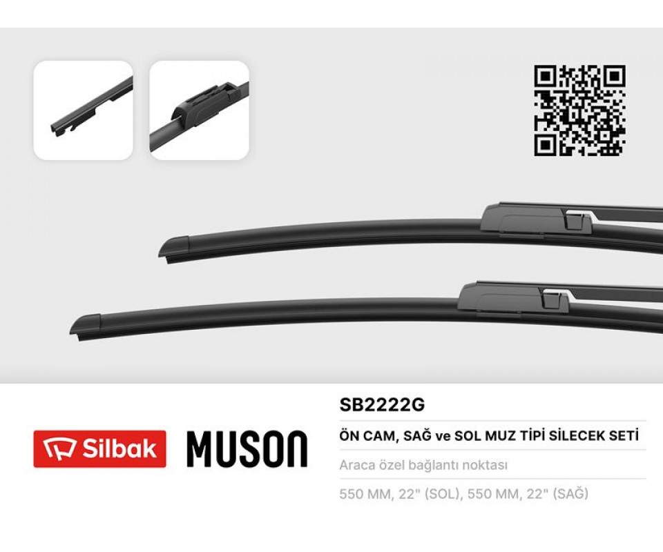 SİLECEK SÜPÜRGESİ 550/550mm MUZ TİPİ AUDI A6 04/05>