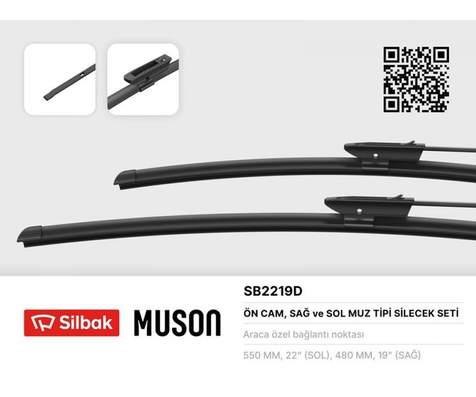SİLECEK SÜPÜRGESİ 550/480MM MUZ TİPİ LOGAN II L8 04/15-LOGAN II K8 . MVC 03/15-SANDERO 2 03/15- SYMBOL L8 03/15