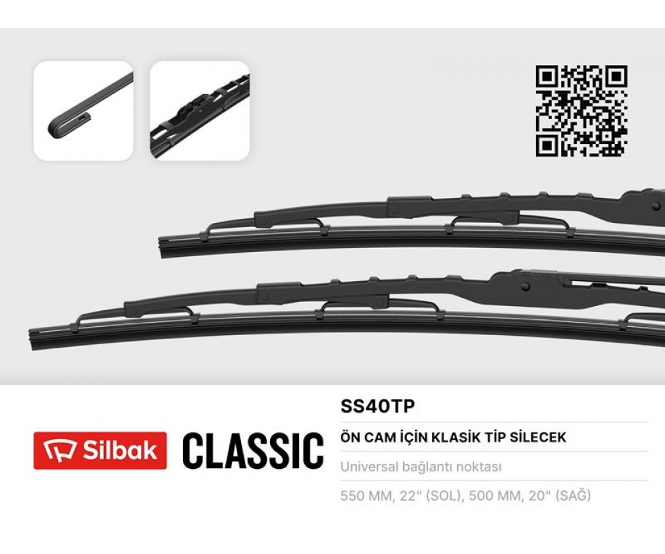 SİLECEK SÜPÜRGESİ 550/500MM MGN-XSARA-P306-BRAVA-BRAVO-MONDEO-CONNECT 02>13 T12-T15 92>00