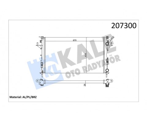 RADYATÖR LGN II 1.6-1.8-2.0-1.9 DCI AC MEK OTOM 670x399x26 2 SIRA AL SİSTEM