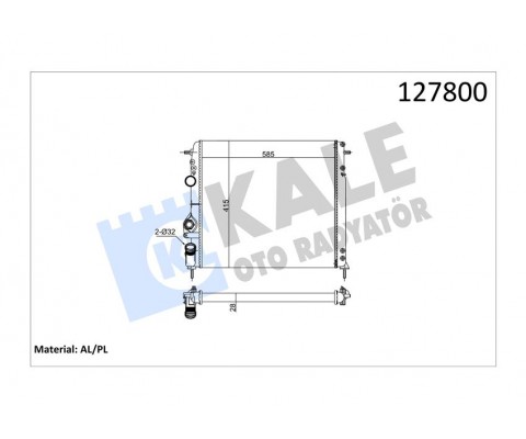 RADYATÖR MGN I-SCENIC 1.4-1.6-1.8-2.0 16V AC MEK 585x414.5x23