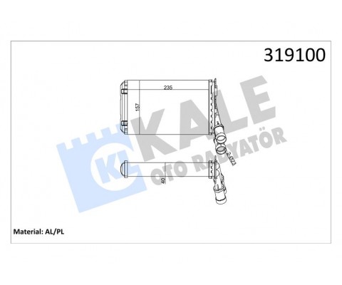 KALORİFER RADYATÖRÜ PARTNER-BERLINGO 1.9D-2.0HDI 97-08 -P306-XSARA-XANTIA-ZX 1.6-1.8-2.0-1.4HDI-1.5D 97-05 BEHER TİPİ
