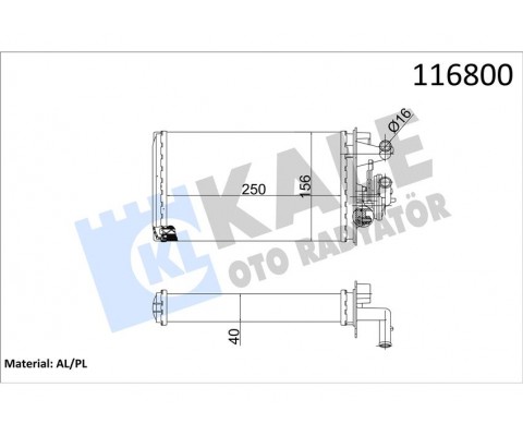KALORİFER RADYATÖRÜ TMPR 1.6-2.0 MUSLUKSUZ 2 SIRA AL PL SİSTEM