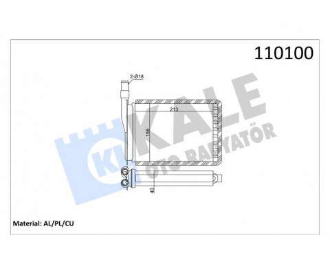 KALORİFER RADYATÖRÜ R9-R11-EXP 212x156 BAKIR/PLASTİK 2 SIRA CU PL SİSTEM