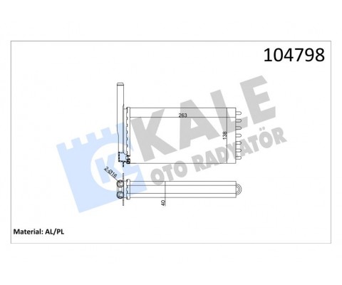 KALORİFER RADYATÖRU ESCORT KLİMASIZ 265x138x40 2 SIRA AL PL SİSTEM