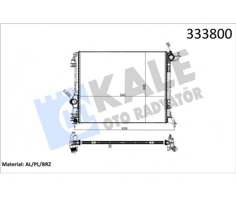MOTOR SU RADYATÖRÜ GRAND SCENIC IV 15 MEGANE IV 15 SCENIC IV 15 1.2 TCE 1.3 TCE 1.5dCi 539x446x27