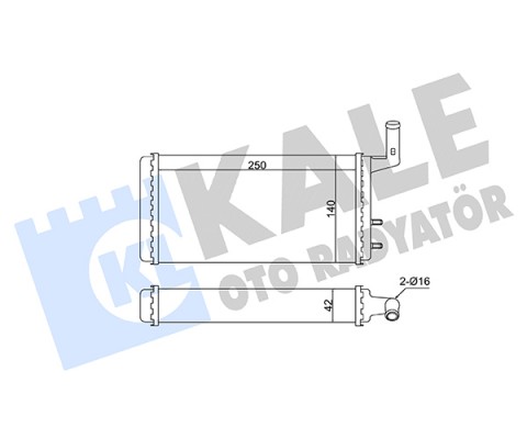 KALORİFER RADYATÖRÜ BRAZING VERSİYONU KL271100 FIAT-TOFAŞ SKD MURAT 131 ŞAHİN DOĞAN SLX 1.6 74 AT/MT BORULU-MUSLUKSUZ MEKANİK 250X140X42